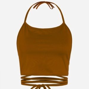 Halter Neck Lace Up Cami Top